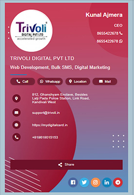 Digital business profile card of Kunal Ajmera CEO of Trivoli Digital - 1